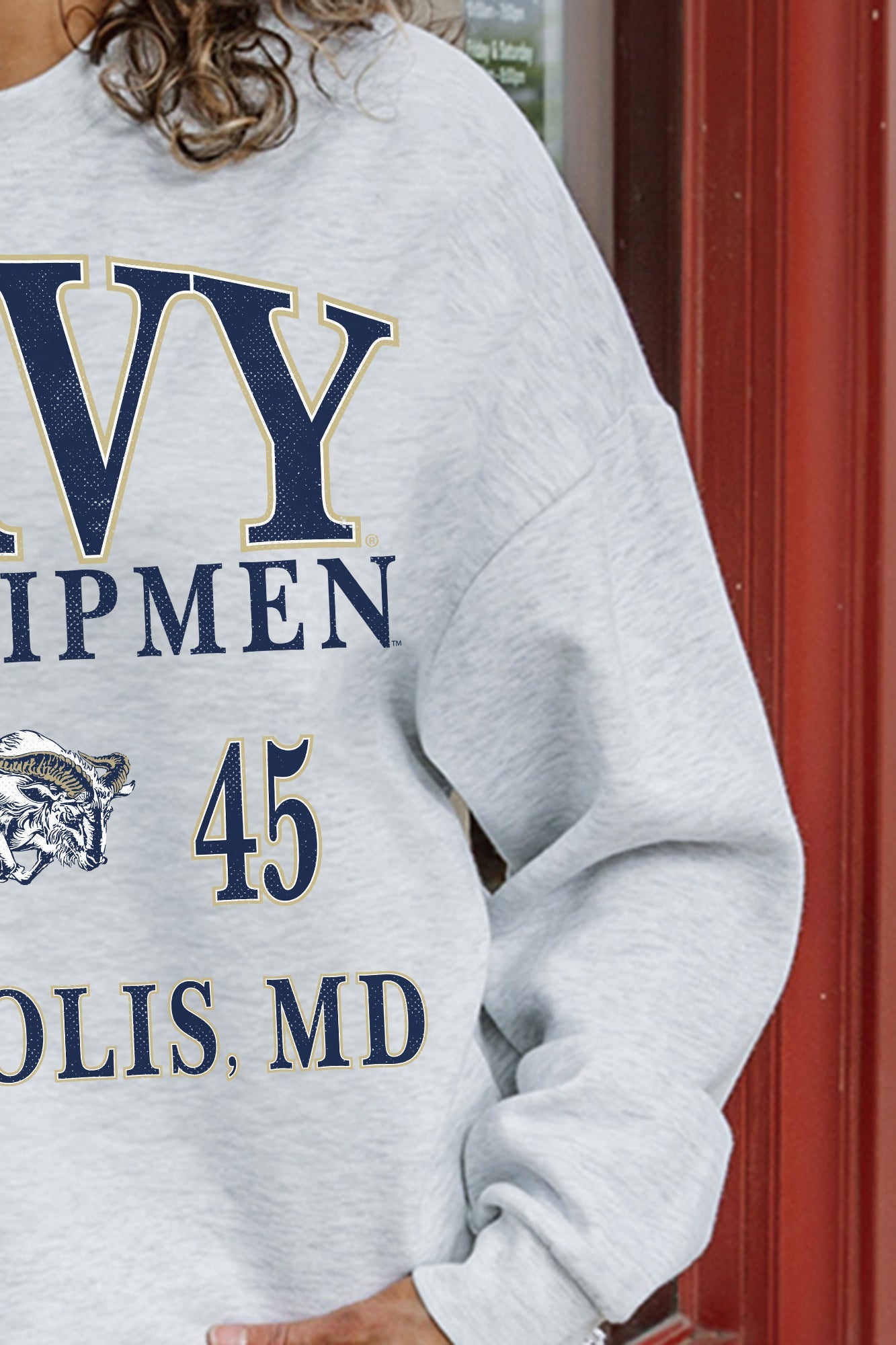 US NAVY MIDSHIPMEN ALLEGIANCE PREMIUM FLEECE DROP SHOULDER CREWNECK PULLOVER