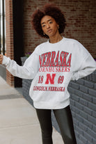 NEBRASKA CORNHUSKERS ALLEGIANCE PREMIUM FLEECE DROP SHOULDER CREWNECK PULLOVER