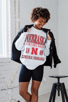 NEBRASKA CORNHUSKERS ALLEGIANCE PREMIUM FLEECE DROP SHOULDER CREWNECK PULLOVER