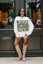 NORTH DAKOTA STATE BISON FAIR CATCH PREMIUM FLEECE DROP SHOULDER CREWNECK PULLOVER