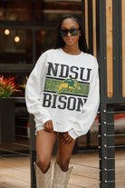 NORTH DAKOTA STATE BISON FAIR CATCH PREMIUM FLEECE DROP SHOULDER CREWNECK PULLOVER