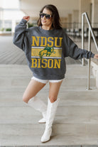 NORTH DAKOTA STATE BISON WILD TAILGATE PREMIUM FLEECE DROP SHOULDER CREWNECK PULLOVER