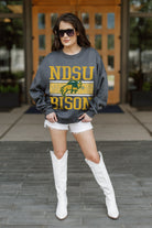 NORTH DAKOTA STATE BISON WILD TAILGATE PREMIUM FLEECE DROP SHOULDER CREWNECK PULLOVER