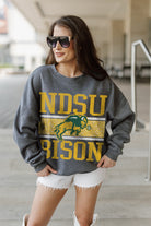 NORTH DAKOTA STATE BISON WILD TAILGATE PREMIUM FLEECE DROP SHOULDER CREWNECK PULLOVER