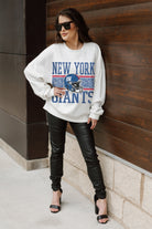 NEW YORK GIANTS FAIR CATCH PREMIUM FLEECE DROP SHOULDER CREWNECK PULLOVER