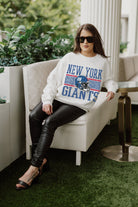 NEW YORK GIANTS FAIR CATCH PREMIUM FLEECE DROP SHOULDER CREWNECK PULLOVER