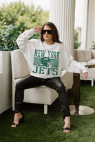 NEW YORK JETS FAIR CATCH PREMIUM FLEECE DROP SHOULDER CREWNECK PULLOVER