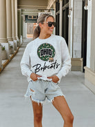 OHIO BOBCATS GOING WILD PREMIUM FLEECE DROP SHOULDER CREWNECK PULLOVER