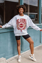 OKLAHOMA SOONERS BASES LOADED PREMIUM FLEECE DROP SHOULDER CREWNECK PULLOVER