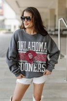 OKLAHOMA SOONERS WILD TAILGATE PREMIUM FLEECE DROP SHOULDER CREWNECK PULLOVER