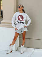 OKLAHOMA SOONERS GOING WILD PREMIUM FLEECE DROP SHOULDER CREWNECK PULLOVER