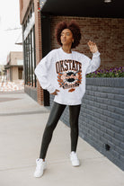 OKLAHOMA STATE COWBOYS BASES LOADED PREMIUM FLEECE DROP SHOULDER CREWNECK PULLOVER