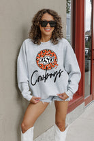 OKLAHOMA STATE COWBOYS GOING WILD PREMIUM FLEECE DROP SHOULDER CREWNECK PULLOVER