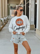 OKLAHOMA STATE COWBOYS GOING WILD PREMIUM FLEECE DROP SHOULDER CREWNECK PULLOVER