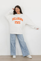 OKLAHOMA STATE COWBOYS ALL-STAR STYLE PREMIUM FLEECE DROP SHOULDER CREWNECK PULLOVER BY MADI PREWETT TROUTT