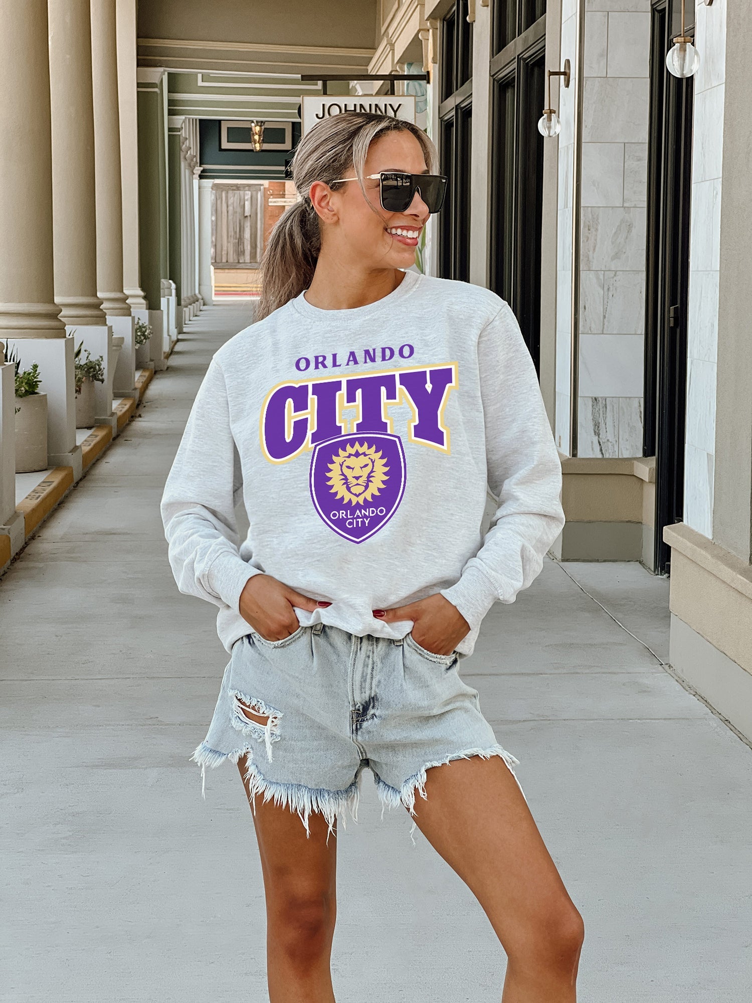 ORLANDO CITY SC PITCH PRIDE PREMIUM FLEECE DROP SHOULDER CREWNECK PULLOVER