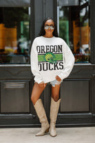 OREGON DUCKS FAIR CATCH PREMIUM FLEECE DROP SHOULDER CREWNECK PULLOVER