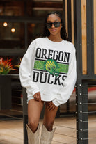 OREGON DUCKS FAIR CATCH PREMIUM FLEECE DROP SHOULDER CREWNECK PULLOVER