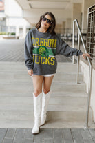 OREGON DUCKS WILD TAILGATE PREMIUM FLEECE DROP SHOULDER CREWNECK PULLOVER