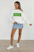 OREGON DUCKS ALL-STAR APPEAL PREMIUM FLEECE DROP SHOULDER CREWNECK PULLOVER BY MADI PREWETT TROUTT