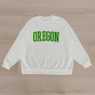 OREGON DUCKS ALL-STAR APPEAL PREMIUM FLEECE DROP SHOULDER CREWNECK PULLOVER BY MADI PREWETT TROUTT