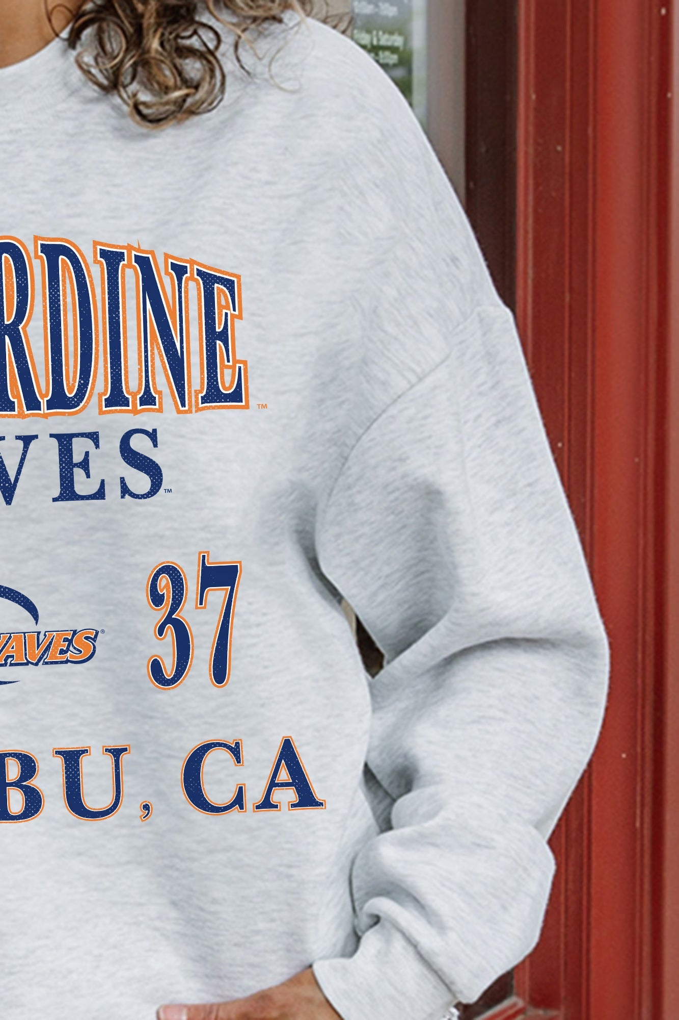 PEPPERDINE WAVES ALLEGIANCE PREMIUM FLEECE DROP SHOULDER CREWNECK PULLOVER