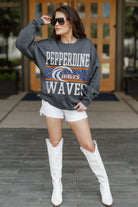 PEPPERDINE WAVES WILD TAILGATE PREMIUM FLEECE DROP SHOULDER CREWNECK PULLOVER