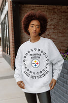 PITTSBURGH STEELERS SUPERSTAR PREMIUM FLEECE DROP SHOULDER CREWNECK PULLOVER