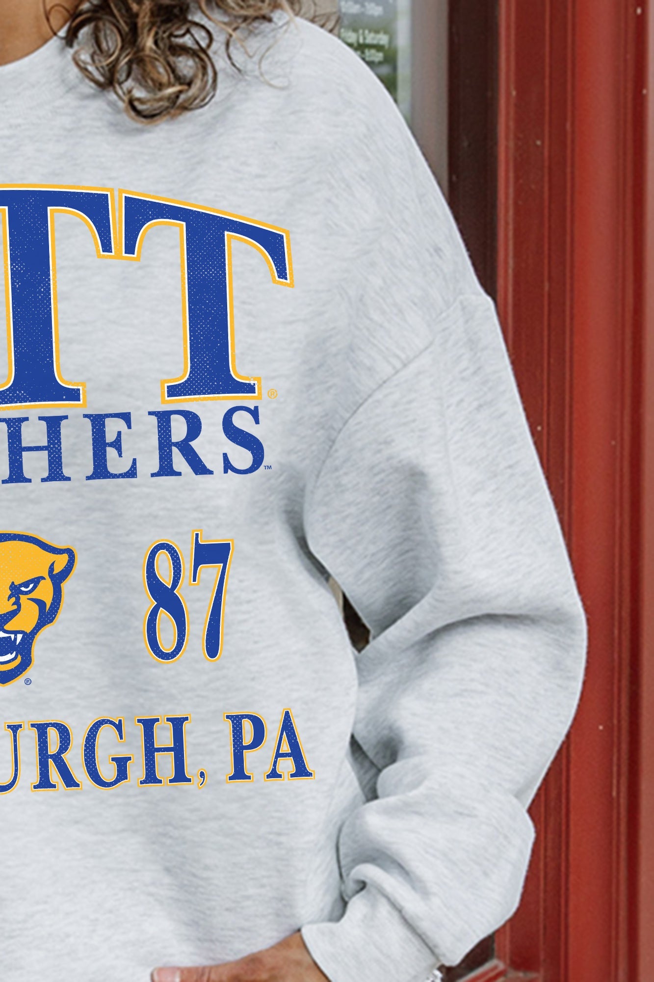 PITTSBURGH PANTHERS ALLEGIANCE PREMIUM FLEECE DROP SHOULDER CREWNECK PULLOVER