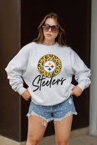 PITTSBURGH STEELERS GOING WILD PREMIUM FLEECE DROP SHOULDER CREWNECK PULLOVER