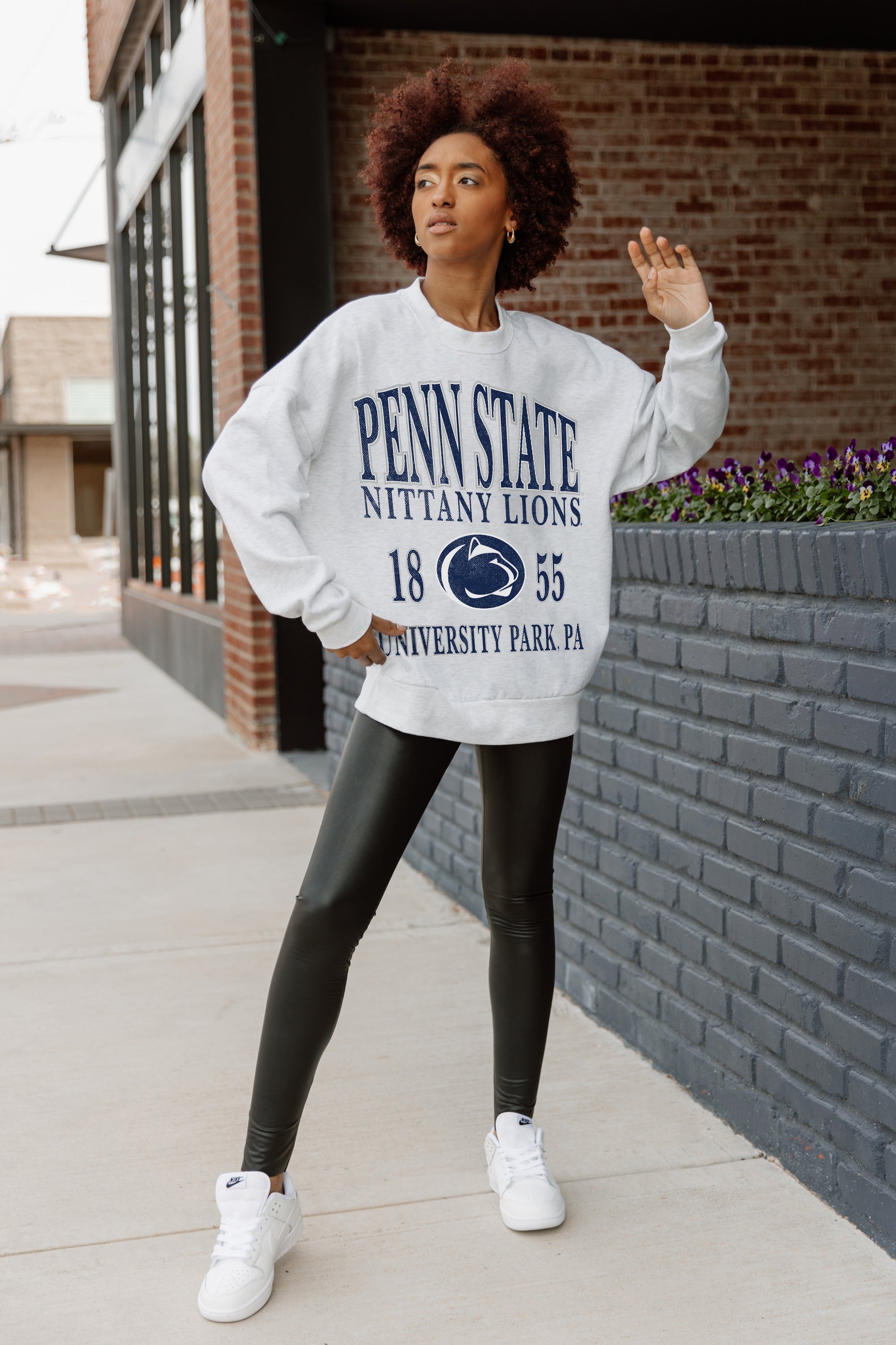 PENN STATE NITTANY LIONS ALLEGIANCE PREMIUM FLEECE DROP SHOULDER CREWNECK PULLOVER