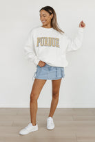 PURDUE BOILERMAKERS ALL-STAR APPEAL PREMIUM FLEECE DROP SHOULDER CREWNECK PULLOVER BY MADI PREWETT TROUTT