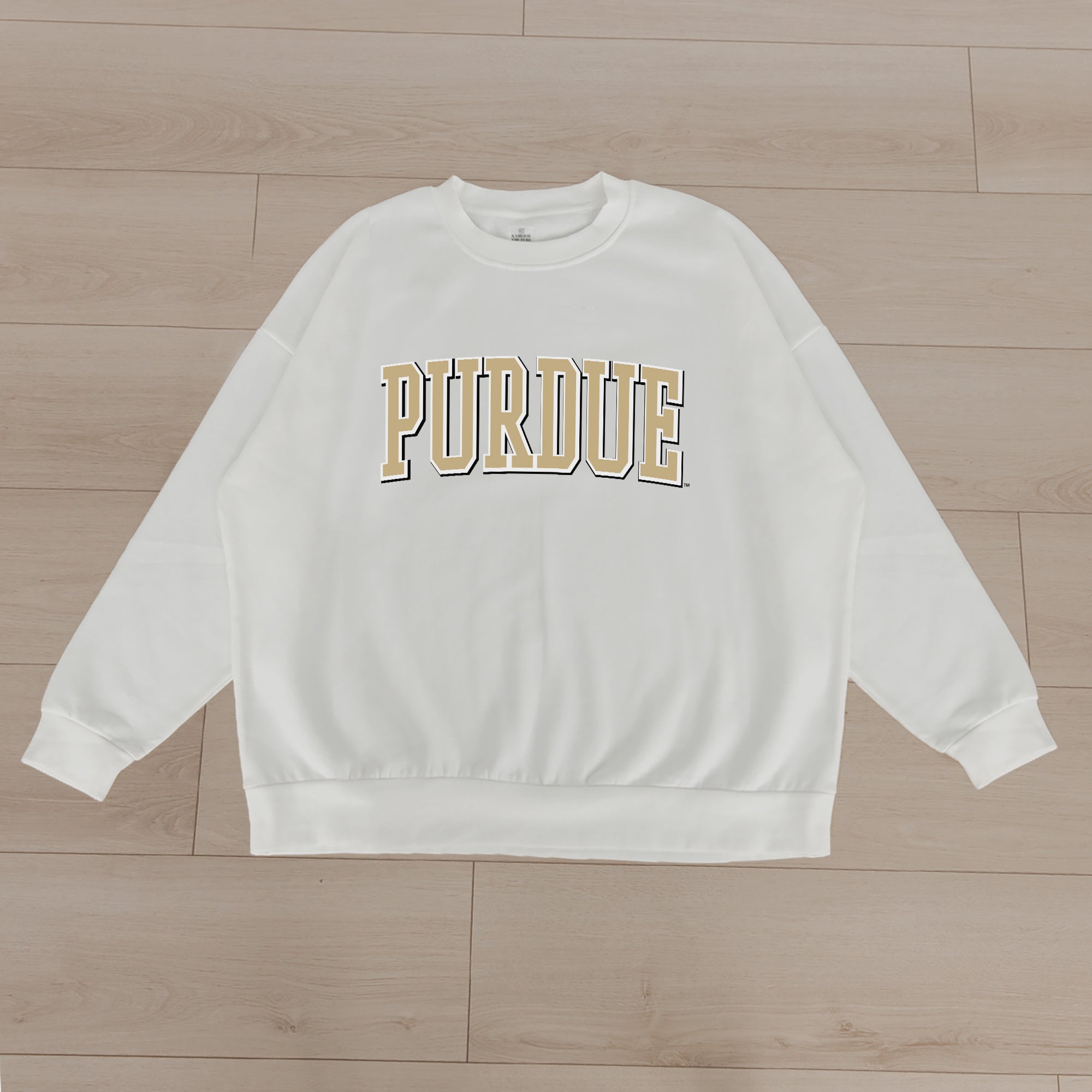 PURDUE BOILERMAKERS ALL-STAR APPEAL PREMIUM FLEECE DROP SHOULDER CREWNECK PULLOVER BY MADI PREWETT TROUTT