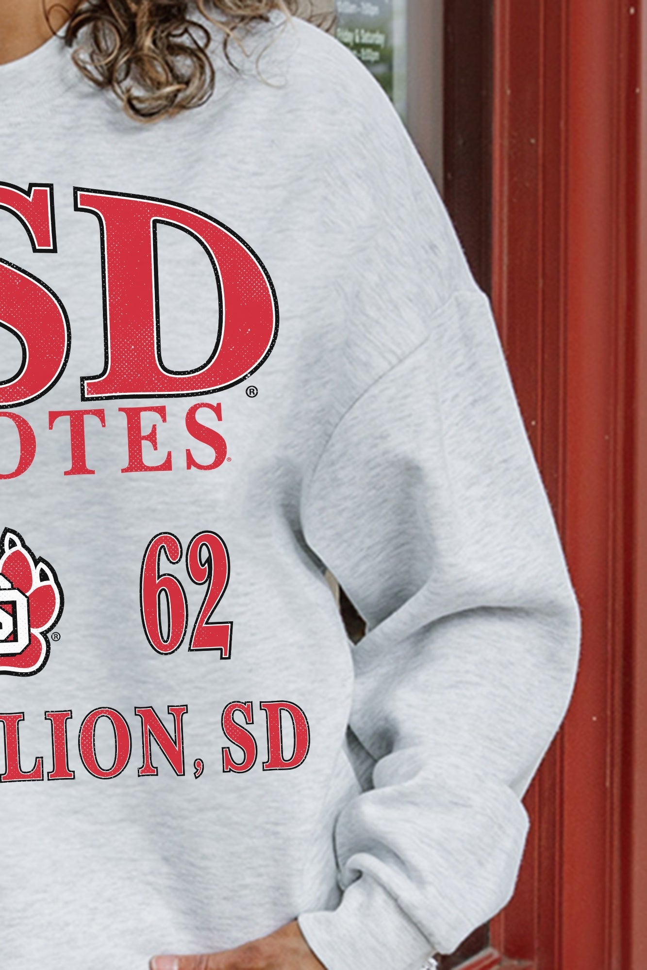 SOUTH DAKOTA COYOTES ALLEGIANCE PREMIUM FLEECE DROP SHOULDER CREWNECK PULLOVER