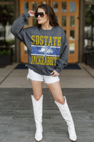 SOUTH DAKOTA STATE JACKRABBITS WILD TAILGATE PREMIUM FLEECE DROP SHOULDER CREWNECK PULLOVER