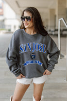 SAN JOSE EARTHQUAKES SEAL THE DEAL PREMIUM FLEECE DROP SHOULDER CREWNECK PULLOVER