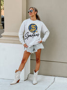 SAN JOSE STATE SPARTANS GOING WILD PREMIUM FLEECE DROP SHOULDER CREWNECK PULLOVER