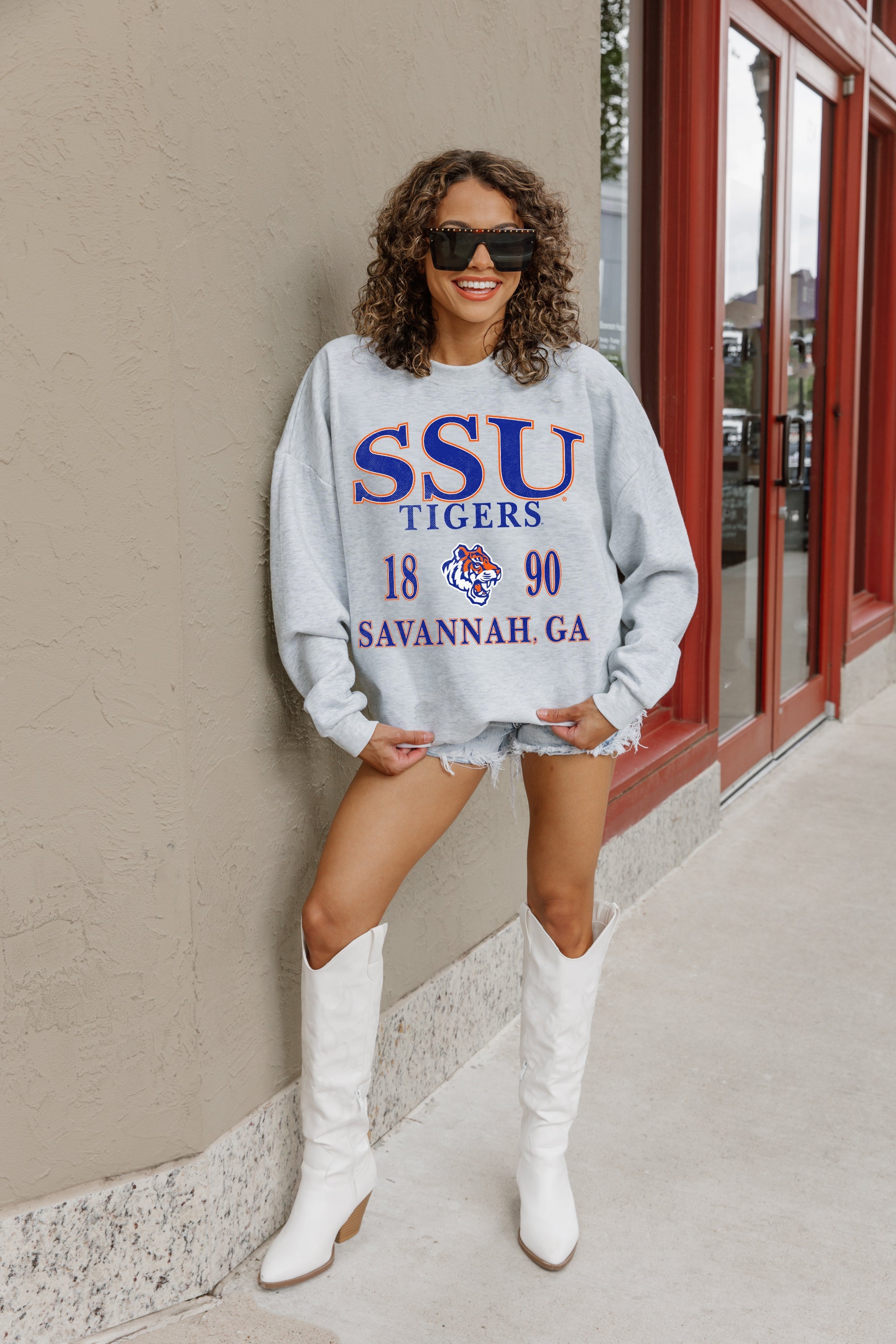 SAVANNAH STATE TIGERS ALLEGIANCE PREMIUM FLEECE DROP SHOULDER CREWNECK PULLOVER