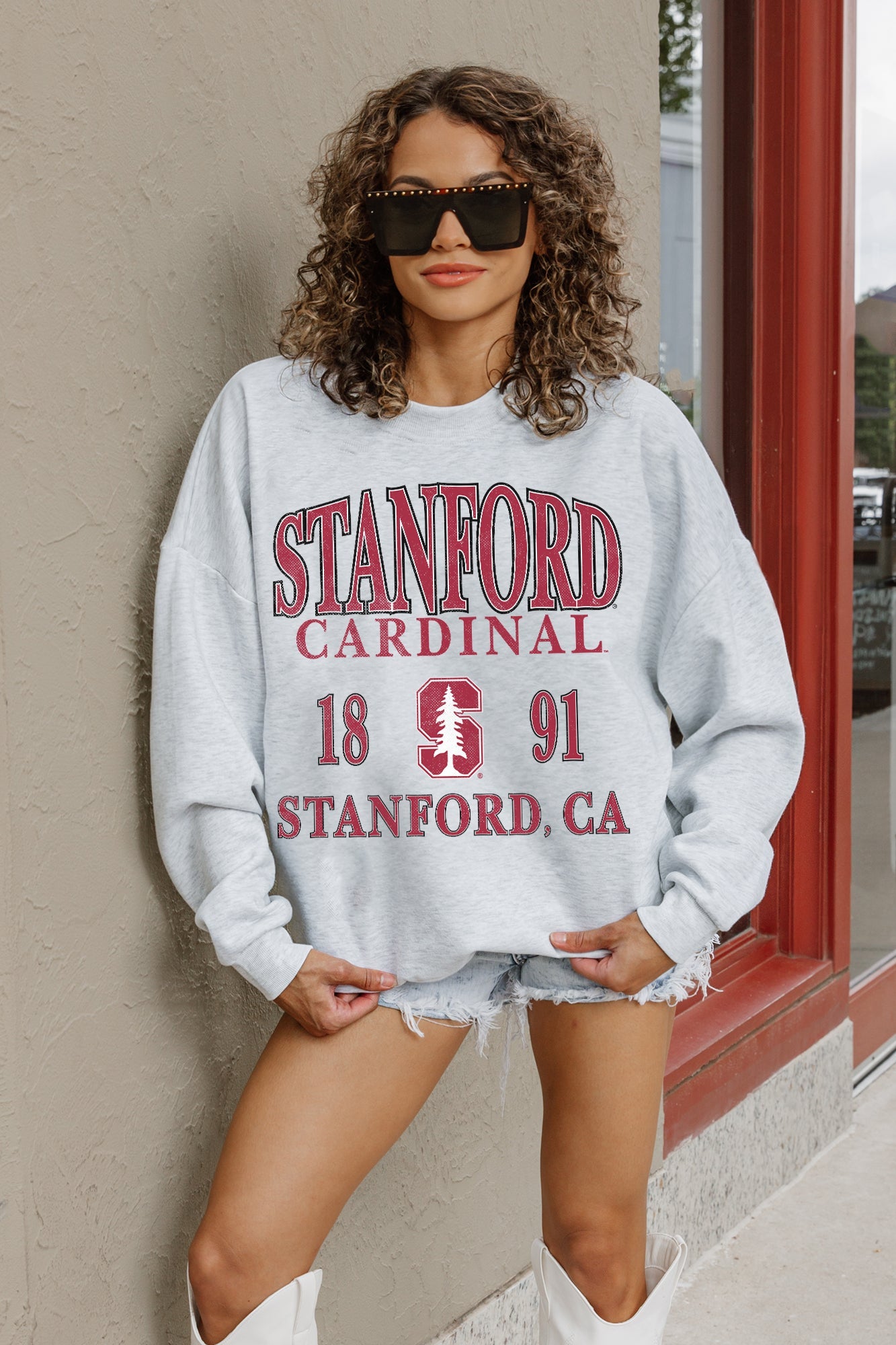 STANFORD CARDINAL ALLEGIANCE PREMIUM FLEECE DROP SHOULDER CREWNECK PULLOVER