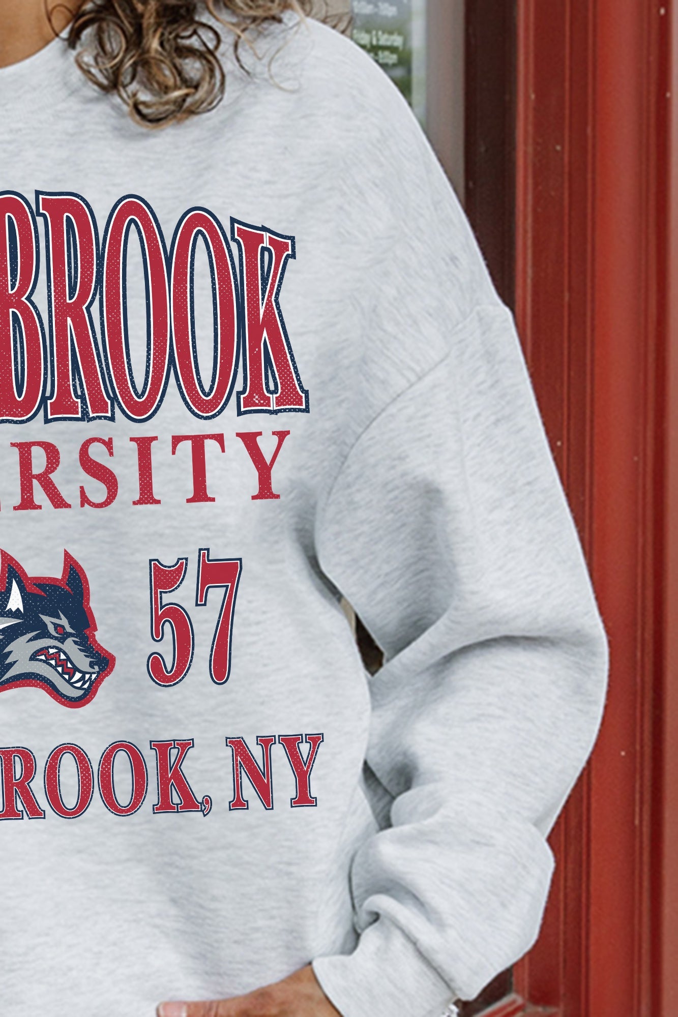 STONY BROOK SEAWOLVES ALLEGIANCE PREMIUM FLEECE DROP SHOULDER CREWNECK PULLOVER