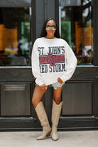 ST. JOHN'S RED STORM FAIR CATCH PREMIUM FLEECE DROP SHOULDER CREWNECK PULLOVER