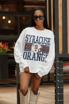 SYRACUSE ORANGE FAIR CATCH PREMIUM FLEECE DROP SHOULDER CREWNECK PULLOVER