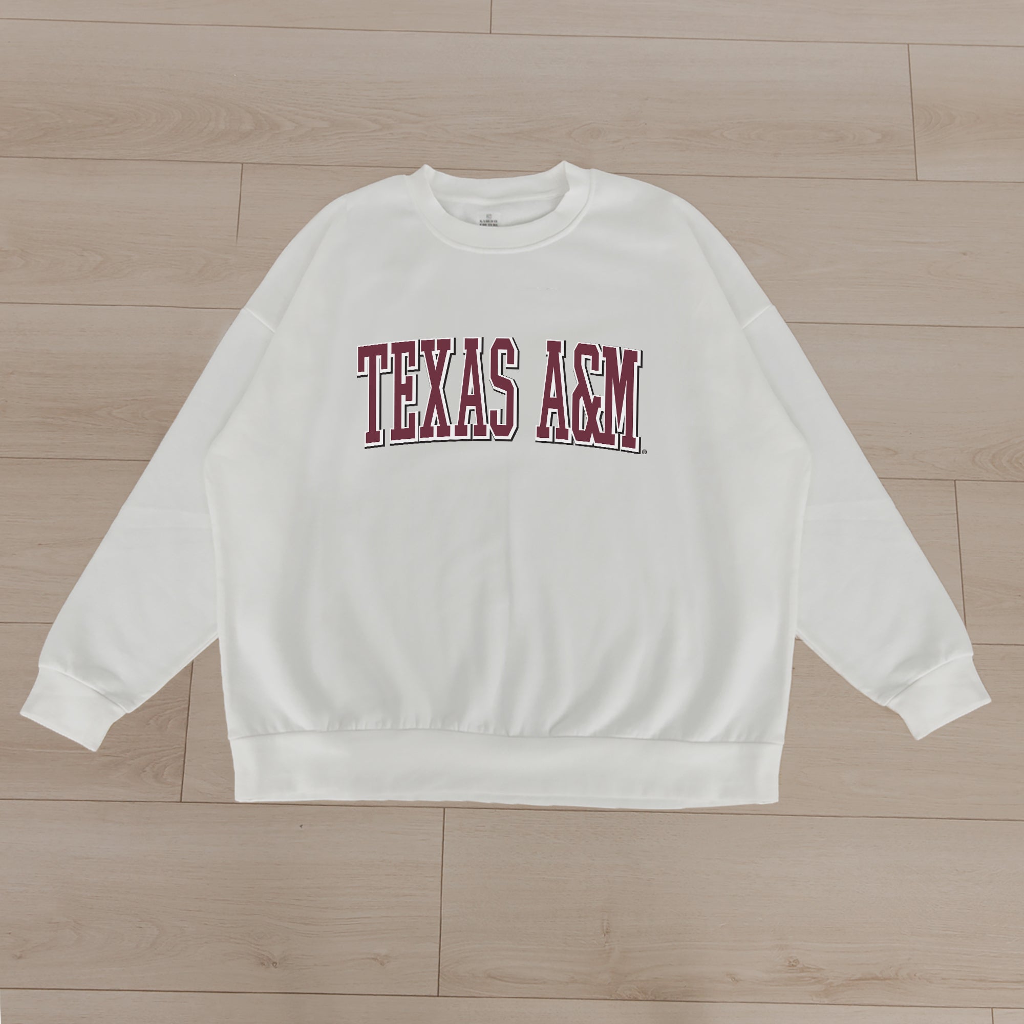 TEXAS A&M AGGIES ALL-STAR APPEAL PREMIUM FLEECE DROP SHOULDER CREWNECK PULLOVER BY MADI PREWETT TROUTT