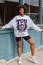 TCU HORNED FROGS BASES LOADED PREMIUM FLEECE DROP SHOULDER CREWNECK PULLOVER