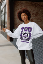 TCU HORNED FROGS BASES LOADED PREMIUM FLEECE DROP SHOULDER CREWNECK PULLOVER