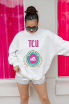 TCU HORNED FROGS GOAL GETTER PREMIUM FLEECE DROP SHOULDER CREWNECK PULLOVER