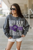 TCU HORNED FROGS WILD TAILGATE PREMIUM FLEECE DROP SHOULDER CREWNECK PULLOVER