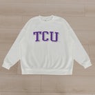 TCU HORNED FROGS ALL-STAR APPEAL PREMIUM FLEECE DROP SHOULDER CREWNECK PULLOVER BY MADI PREWETT TROUTT