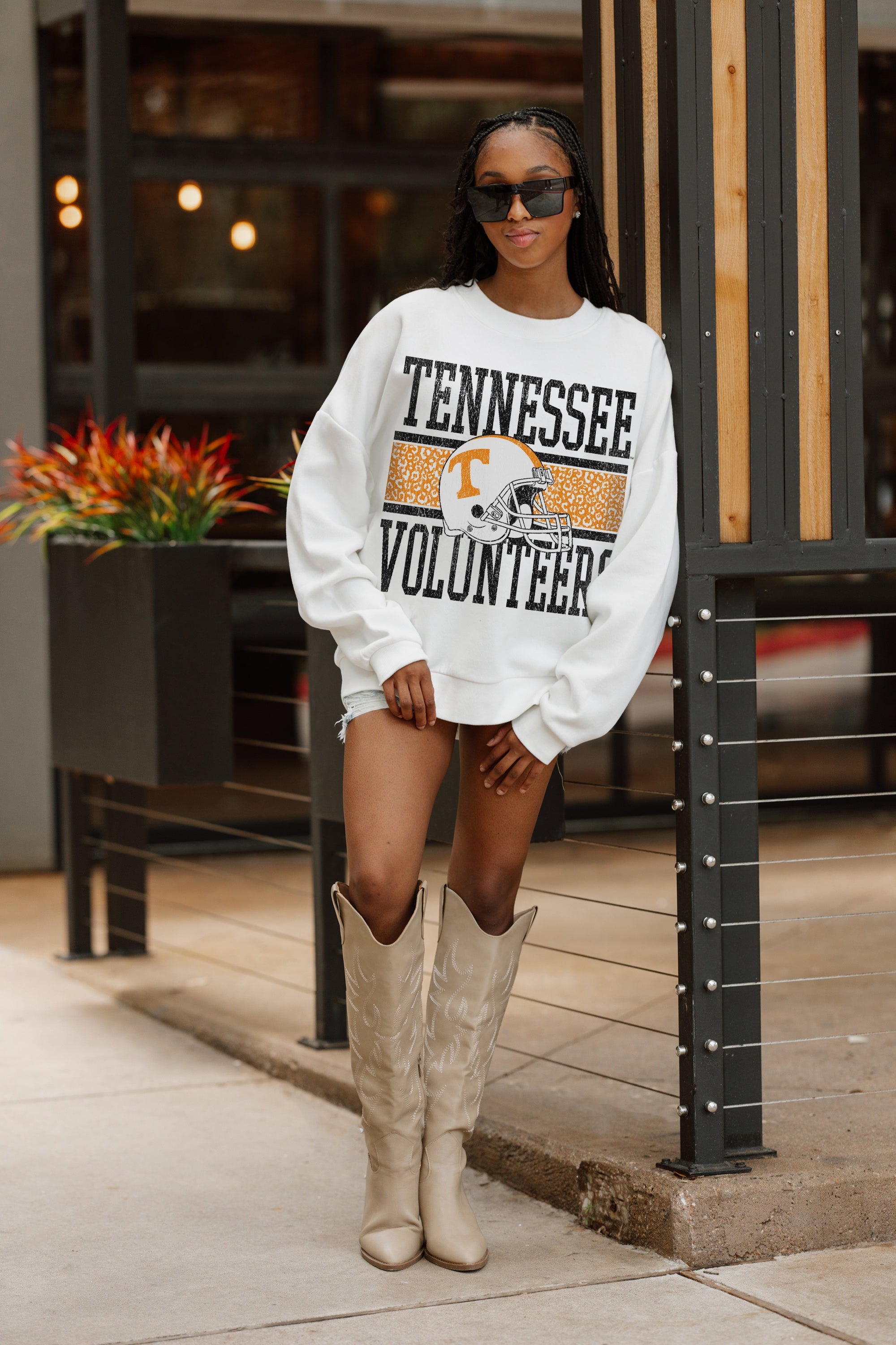 TENNESSEE VOLUNTEERS FAIR CATCH PREMIUM FLEECE DROP SHOULDER CREWNECK PULLOVER