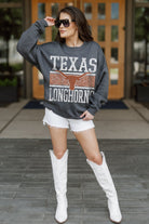 TEXAS LONGHORNS WILD TAILGATE PREMIUM FLEECE DROP SHOULDER CREWNECK PULLOVER